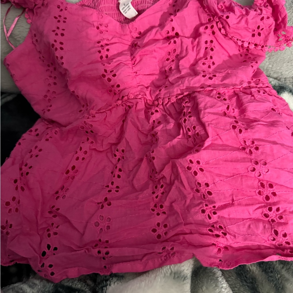 Vibrant Pink Eyelet Dress